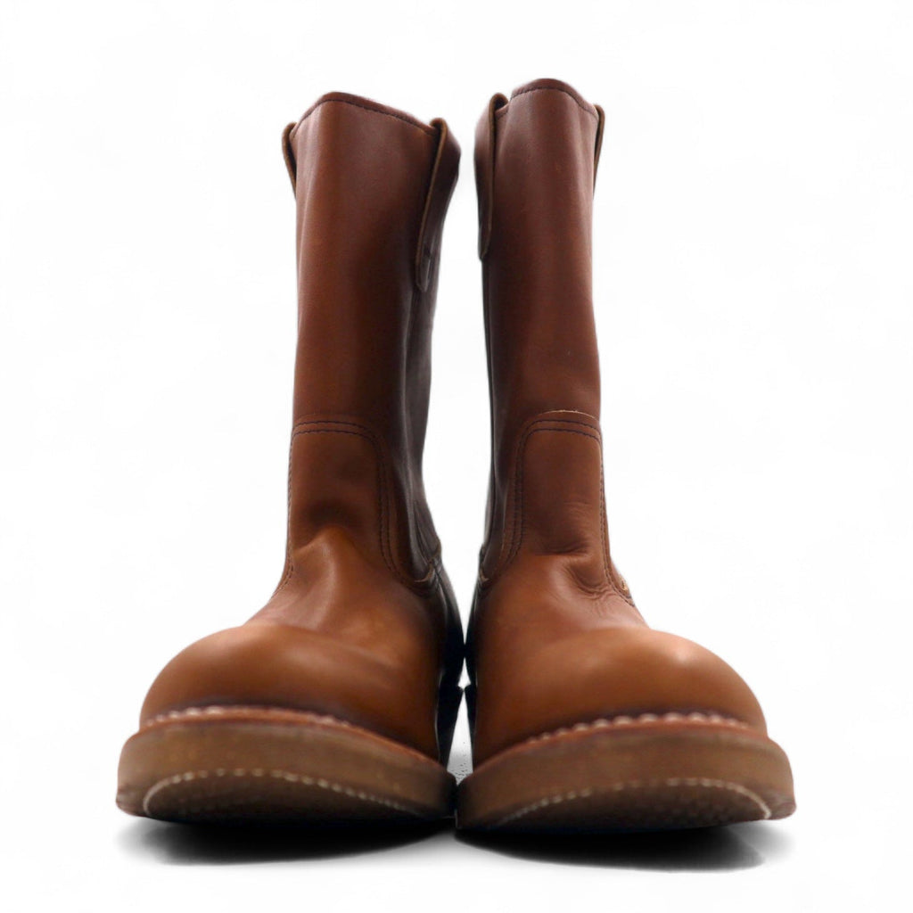 REDWING 89 USA made 80s 11 pollici PECOS stivali PeCOS 26.5cm pelle marrone 1155 Print Feather Tag Vertical Feather