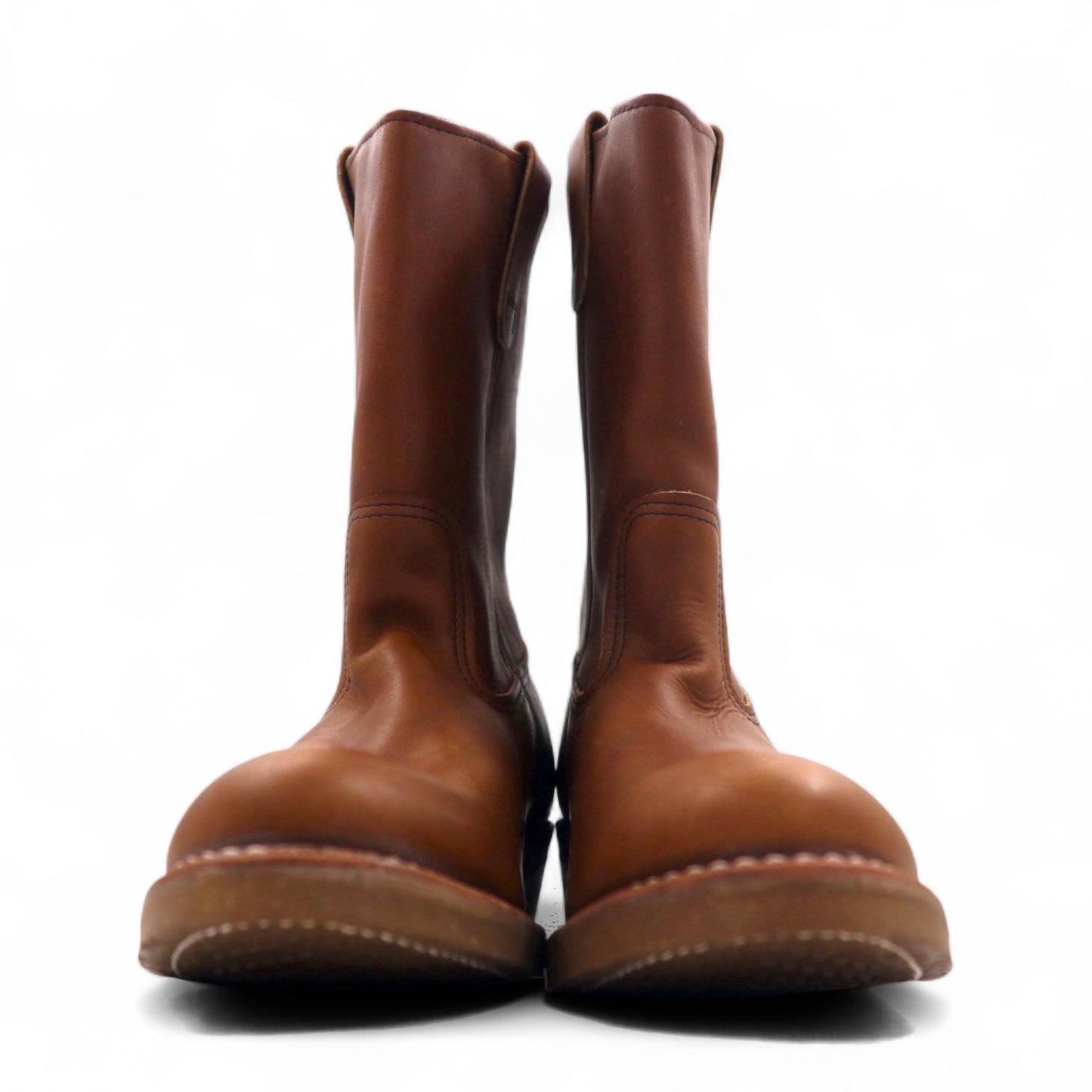 REDWING 89 USA made 80s 11 pollici PECOS stivali PeCOS 26.5cm pelle marrone 1155 Print Feather Tag Vertical Feather
