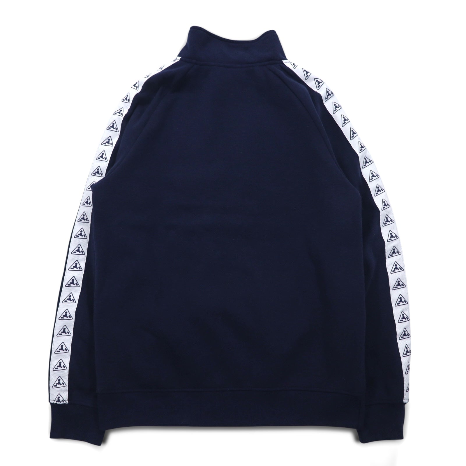 PLENTY TOUGH SPORT anni '90, felpa mezza zip, taglia M, blu navy, tricolore, interno felpato, logo a nastro