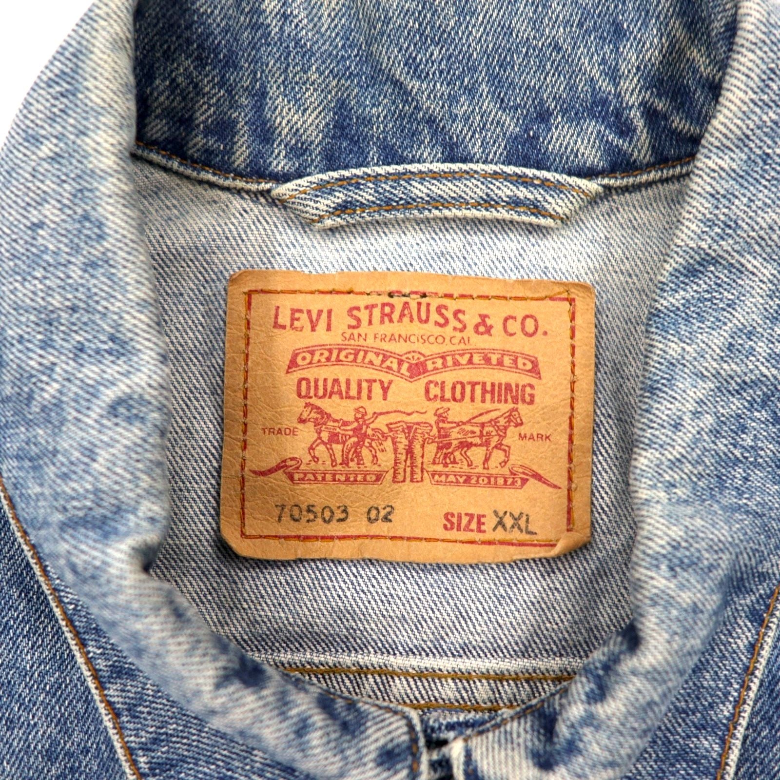 Levi's Made in Croatia Anni '90 Modello Euro 70503 Giacca in denim G-Jean 2XL Indigo Blu