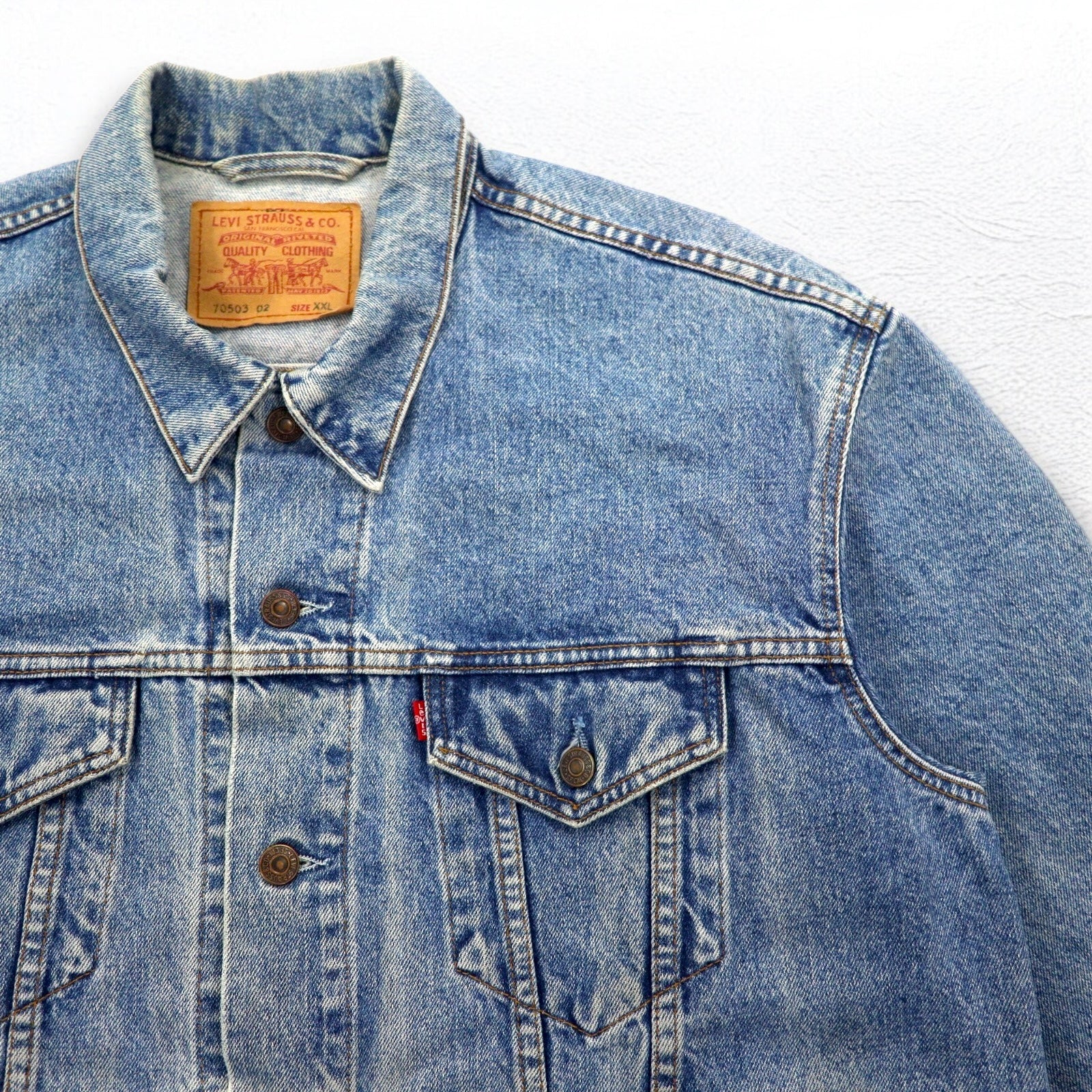 Levi's Made in Croatia Anni '90 Modello Euro 70503 Giacca in denim G-Jean 2XL Indigo Blu