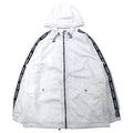 TOMMY JEANS Giacca in nylon a vestibilità ampia con logo a nastro, con cappuccio, taglia L, colore bianco, poliestere DW0DW04138