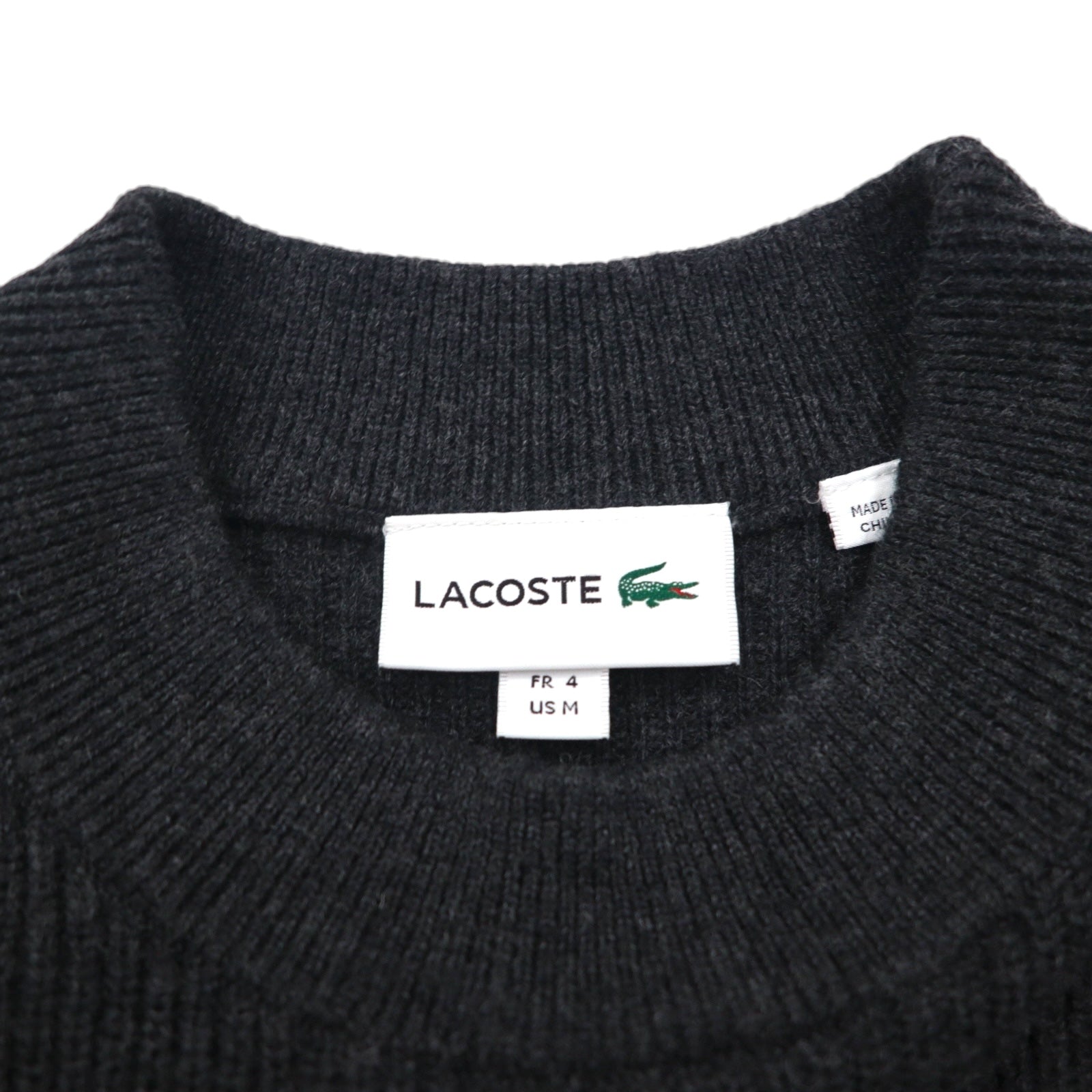 LACOSTE コマンド ニット セーター M ウール Dressinn Sweatere エポレット エルボーパッチ AH9167