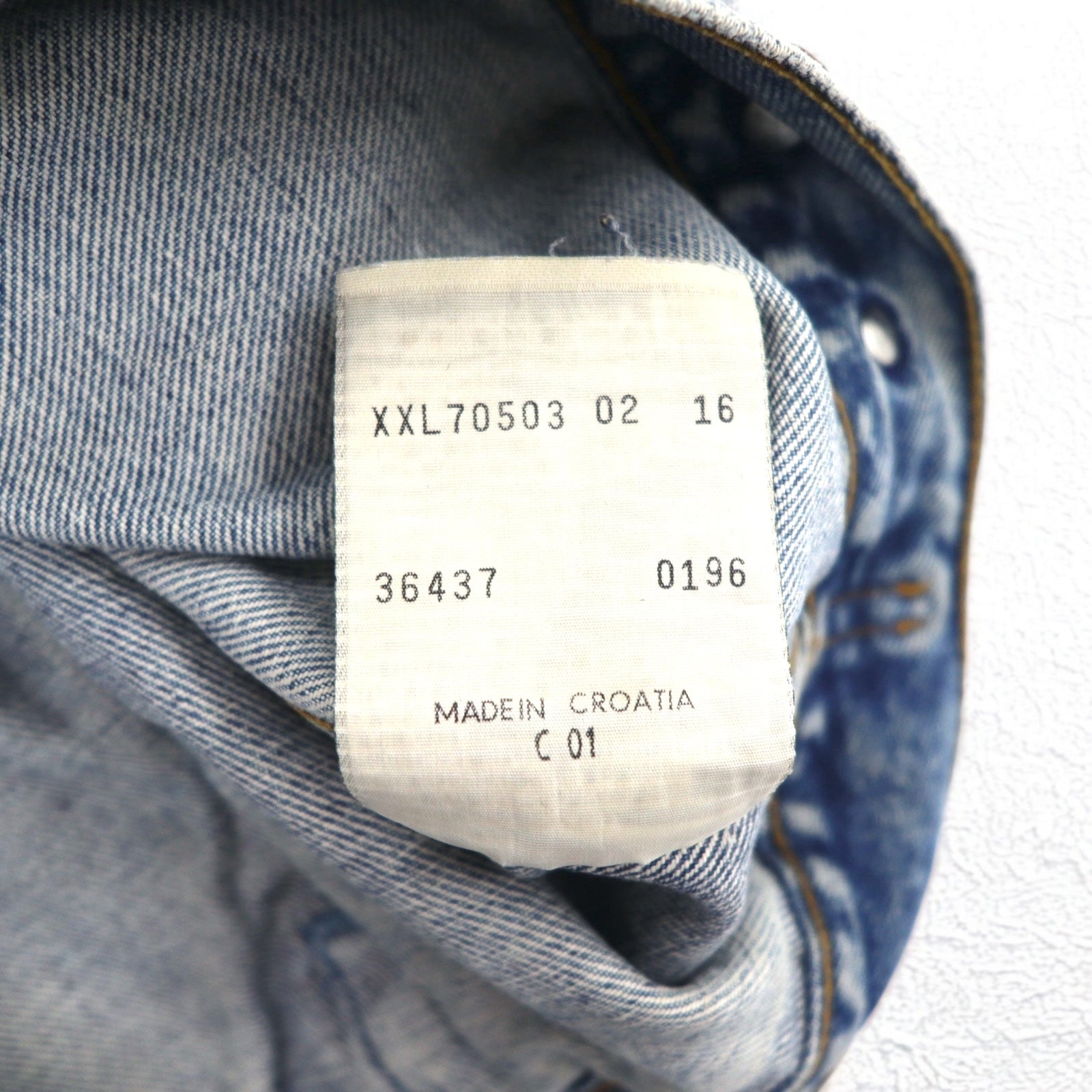 Levi's Made in Croatia Anni '90 Modello Euro 70503 Giacca in denim G-Jean 2XL Indigo Blu