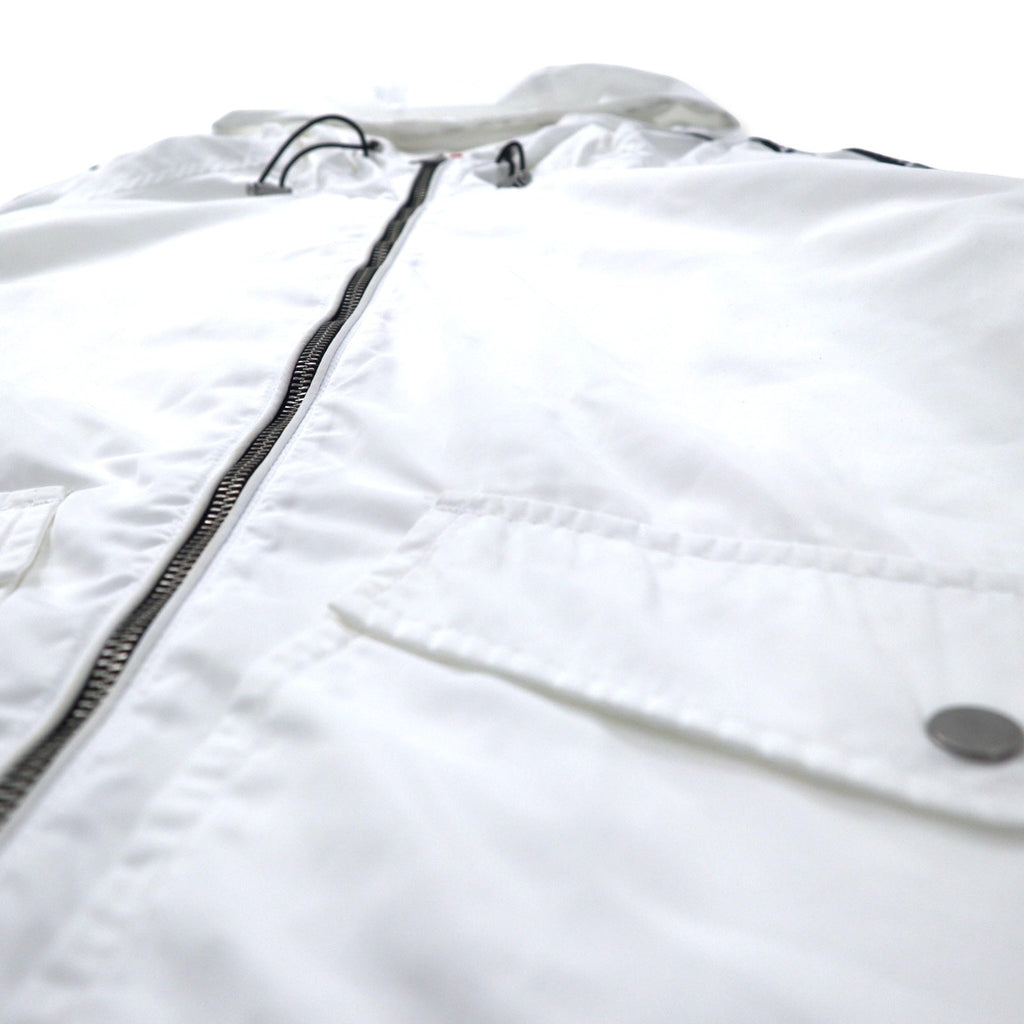 TOMMY JEANS Giacca in nylon a vestibilità ampia con logo a nastro, con cappuccio, taglia L, colore bianco, poliestere DW0DW04138