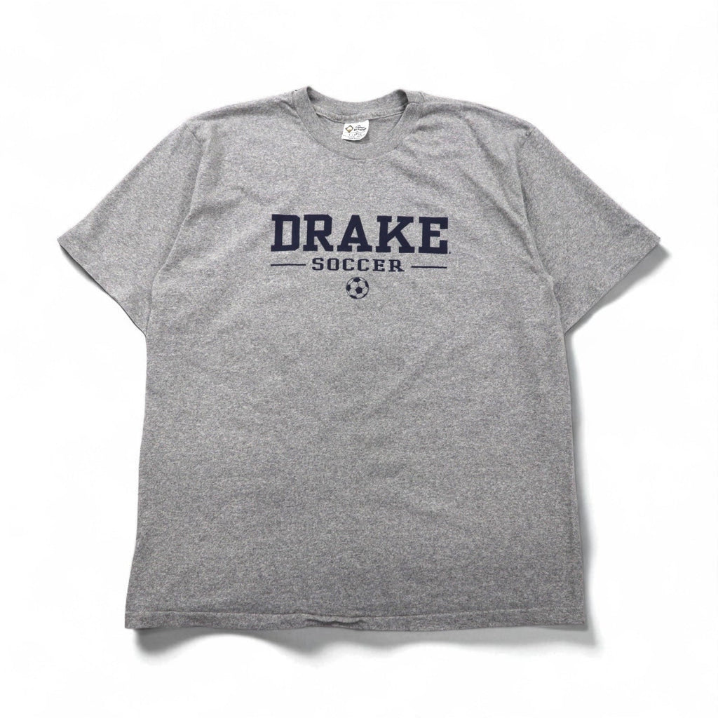 The Cotton Exchange anni '90, Made in USA, T-shirt vintage a cucitura singola, XL, grigia, DRAKE SOCCER