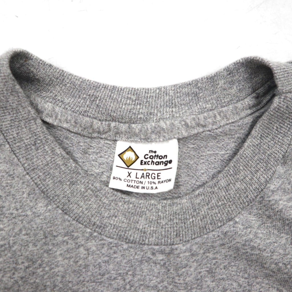 The Cotton Exchange anni '90, Made in USA, T-shirt vintage a cucitura singola, XL, grigia, DRAKE SOCCER