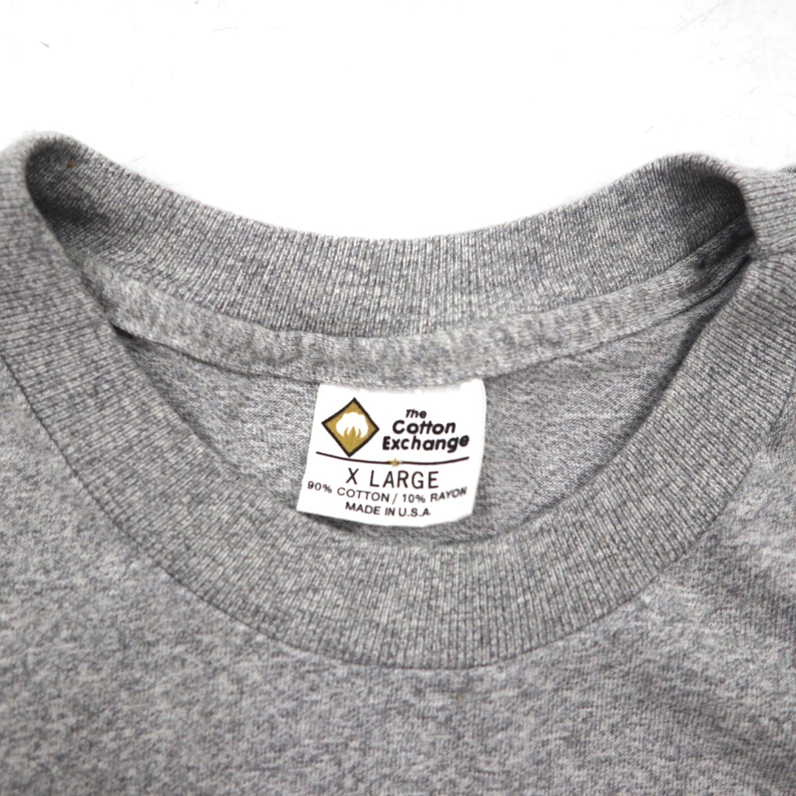The Cotton Exchange anni '90, Made in USA, T-shirt vintage a cucitura singola, XL, grigia, DRAKE SOCCER