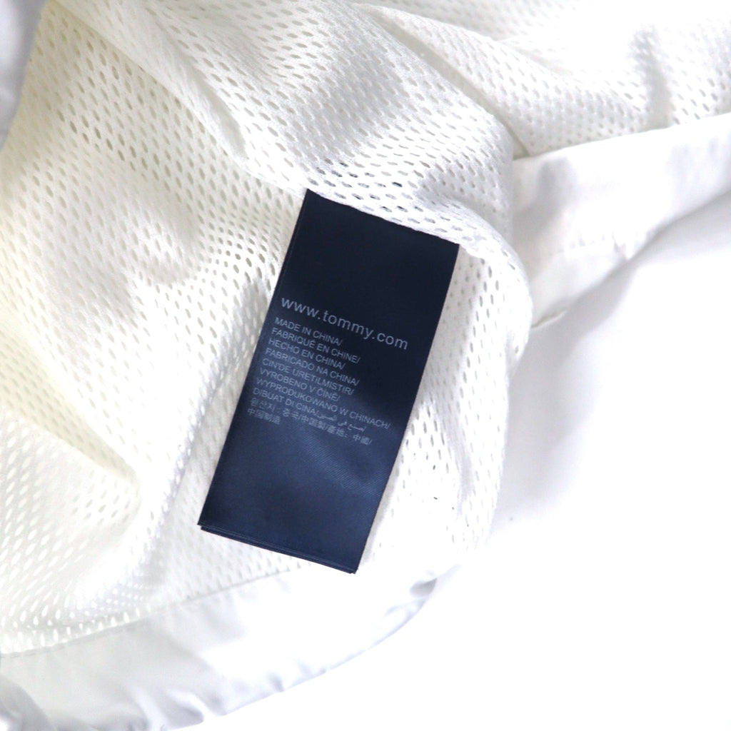 TOMMY JEANS Giacca in nylon a vestibilità ampia con logo a nastro, con cappuccio, taglia L, colore bianco, poliestere DW0DW04138