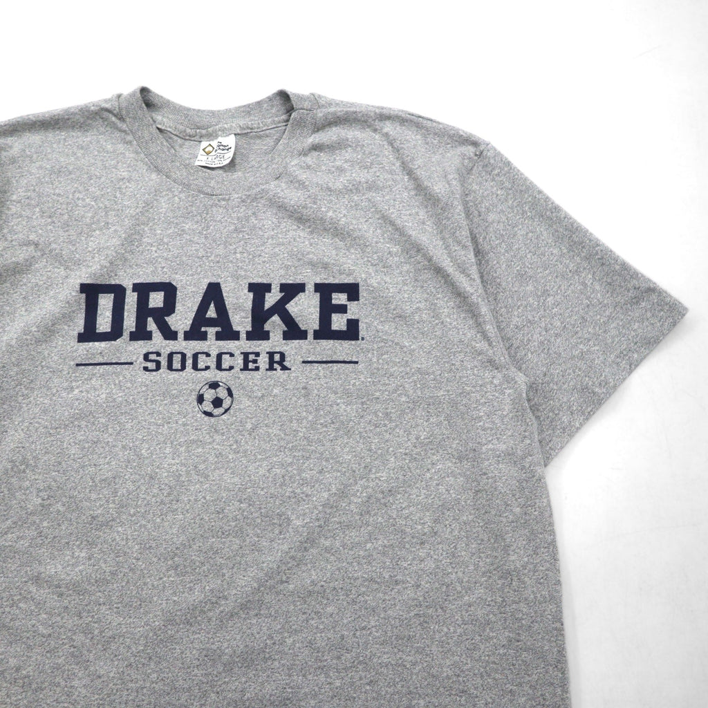 The Cotton Exchange anni '90, Made in USA, T-shirt vintage a cucitura singola, XL, grigia, DRAKE SOCCER
