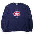 Reebok RBK Stampa Felpa XL Blu marino Cotone NHL Montreal Canadiens Taglia grande