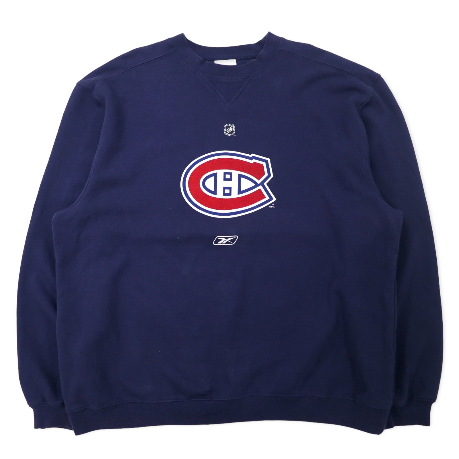 Reebok RBK Stampa Felpa XL Blu marino Cotone NHL Montreal Canadiens Taglia grande