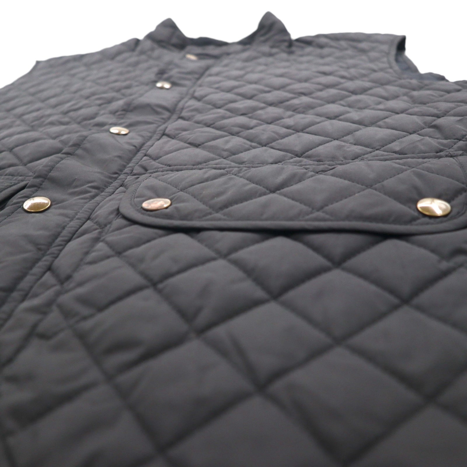 BELSTAFF キルティング ベスト 2XL ブラック 中綿 スナップボタン フラップポケット Gold Label