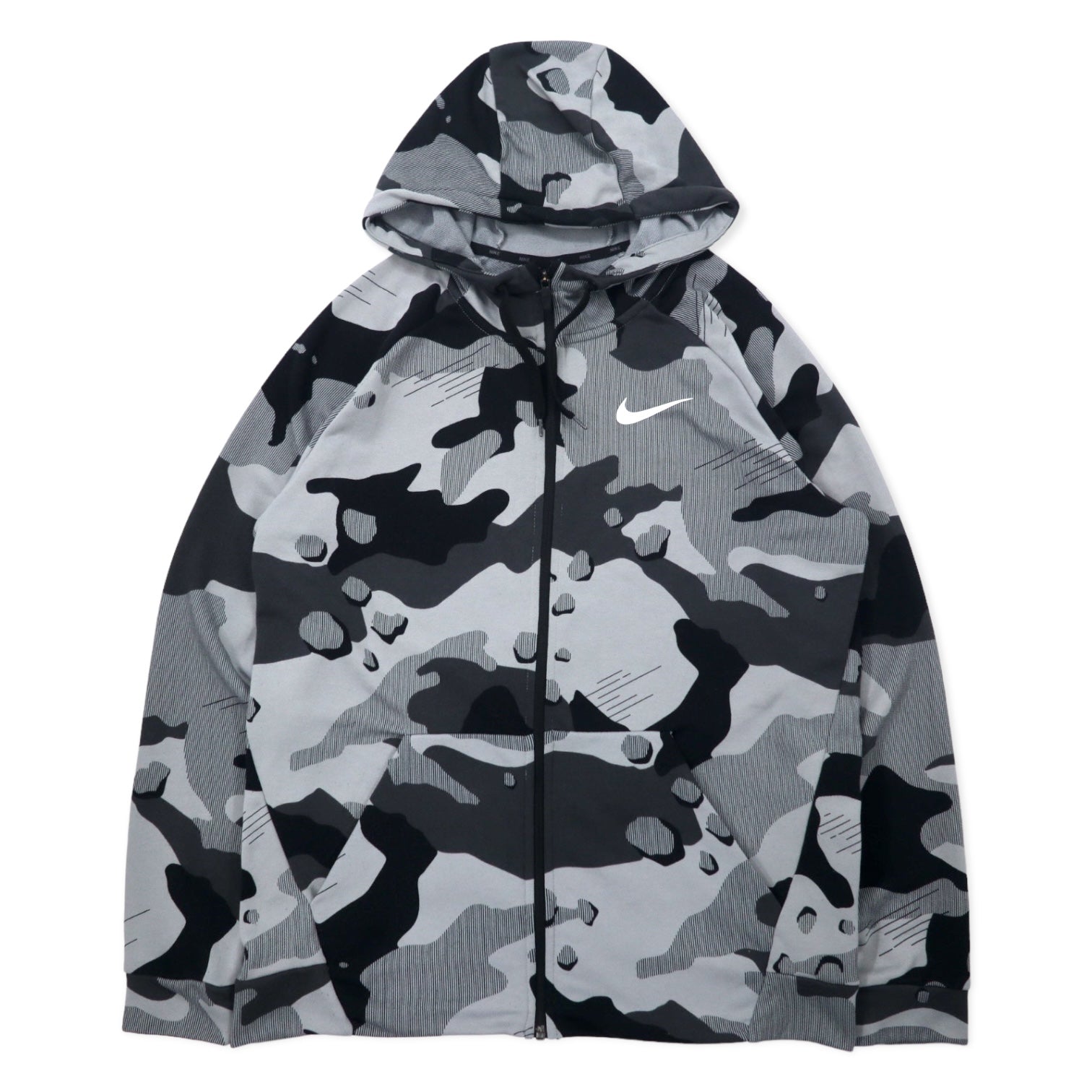 NIKE Dri-FIT Felpa con Cappuccio Full-Zip L Grigio Mimetico Poliestere Logo Swoosh Dry Camo Graphic Full-zip Hoodie Jacket DRI-FIT BV2718-077