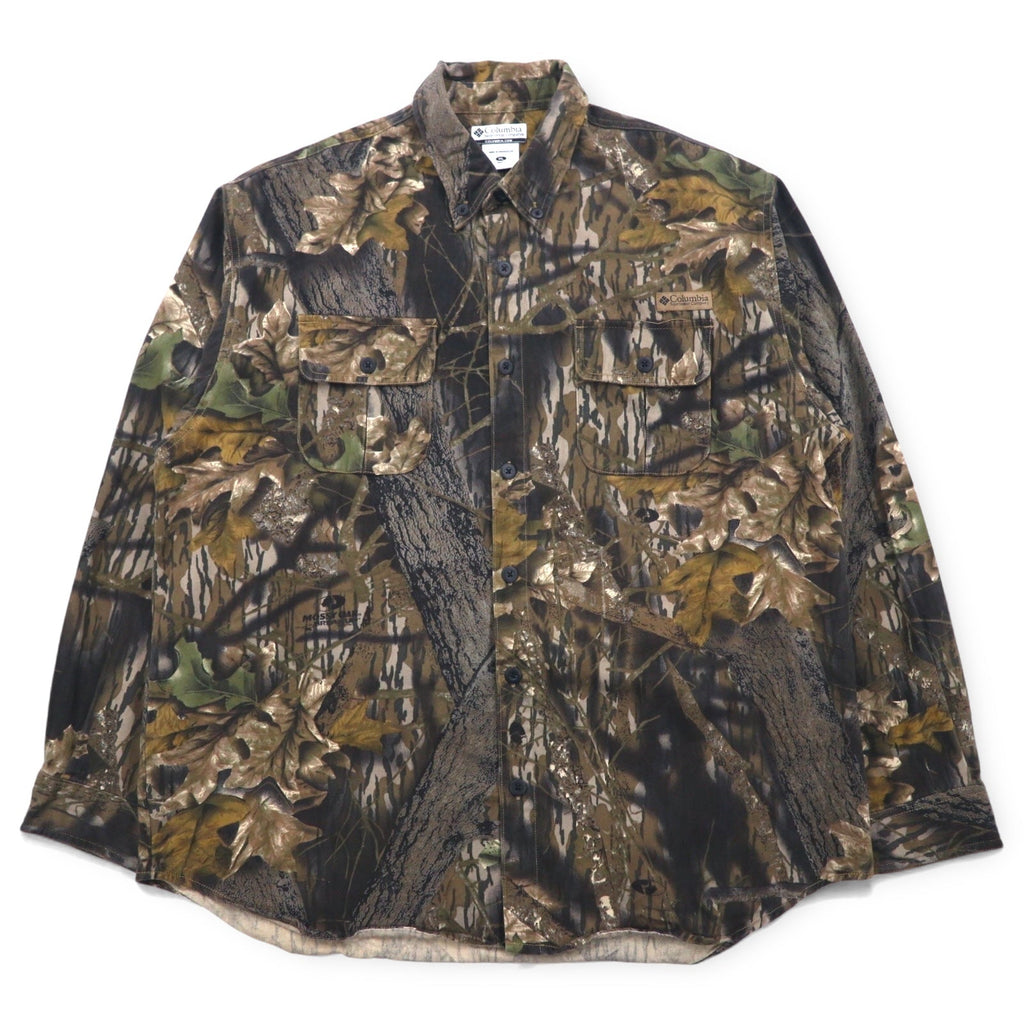 Columbia camicia button-down RealTree Camo XL Kaki cotone MOSSY OAK taglia grande