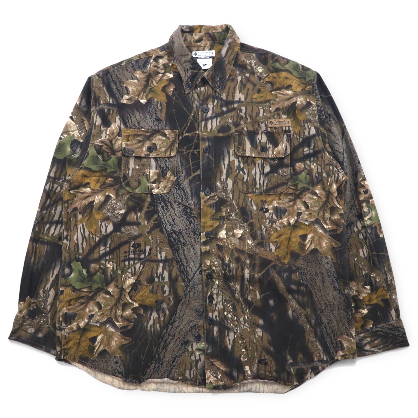 Columbia camicia button-down RealTree Camo XL Kaki cotone MOSSY OAK taglia grande