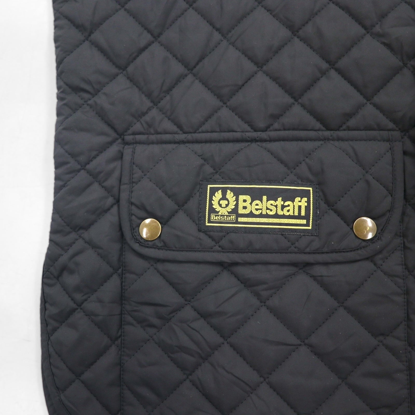 BELSTAFF キルティング ベスト 2XL ブラック 中綿 スナップボタン フラップポケット Gold Label