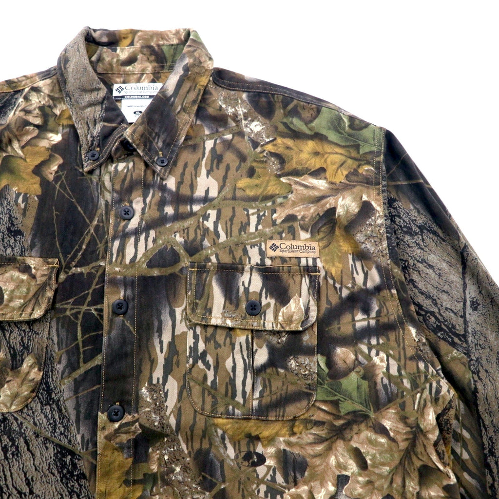 Columbia camicia button-down RealTree Camo XL Kaki cotone MOSSY OAK taglia grande