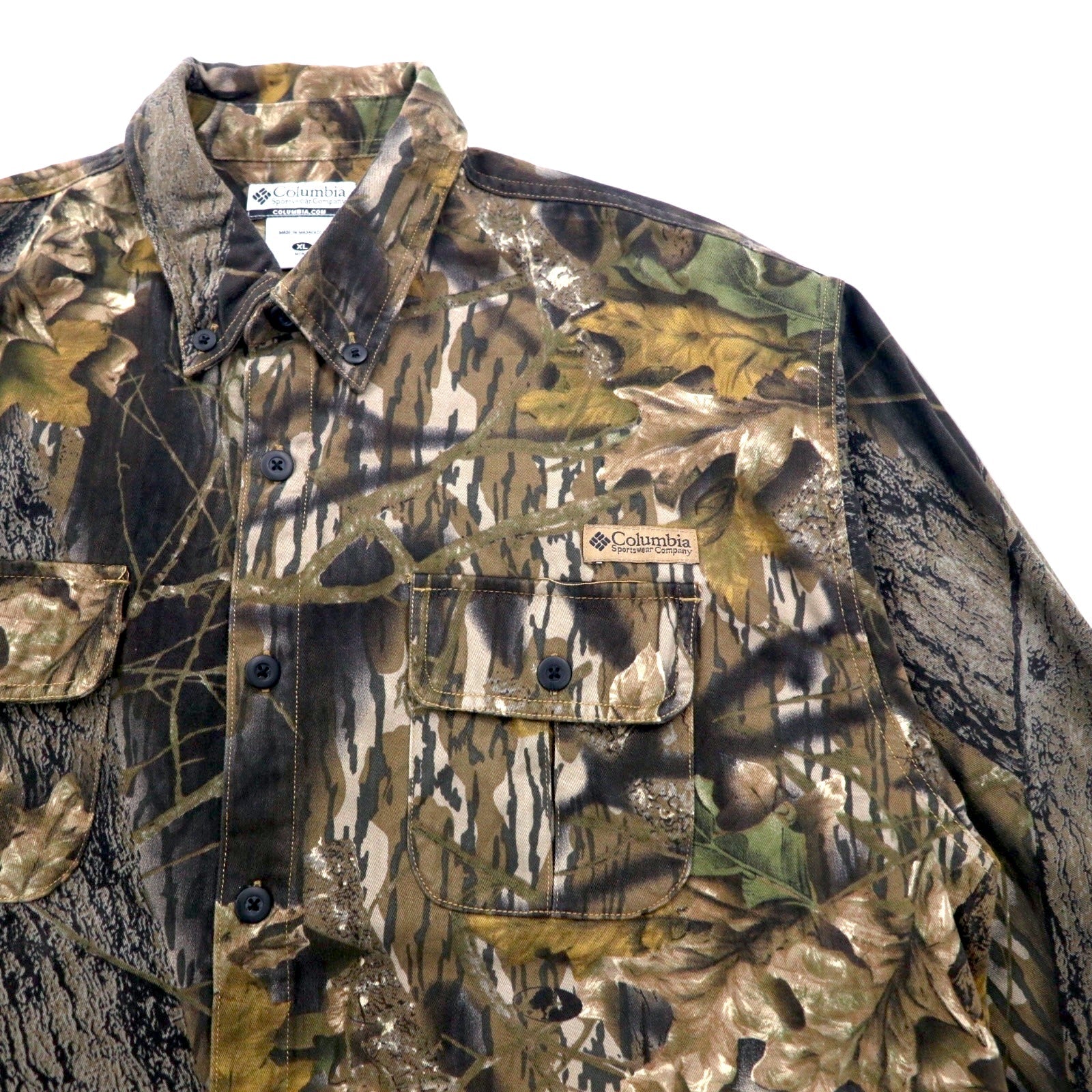 Columbia camicia button-down RealTree Camo XL Kaki cotone MOSSY OAK taglia grande