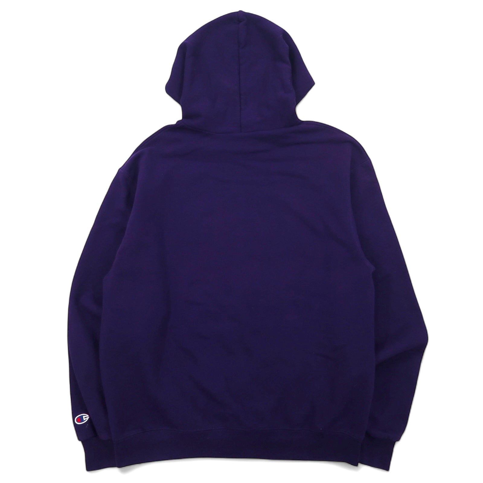 Champion anni 2000 felpa con cappuccio pullover con stampa college L blu navy cotone interno felpato TEXAS CHRISTIAN UNIVERSITY logo ad arco stampa su due livelli Made in Honduras