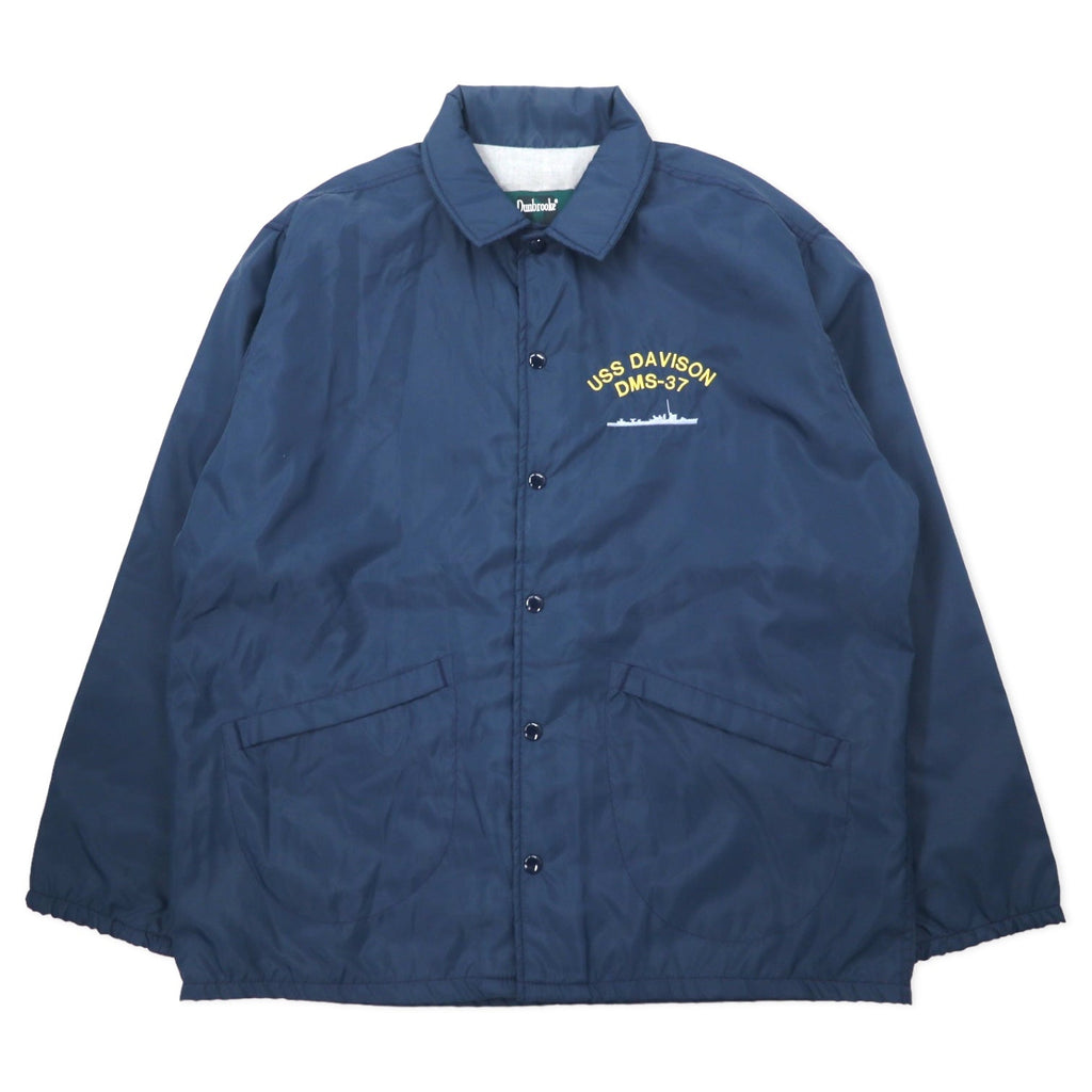 Giacca Coach Dunbrooke USA, anni '90, taglia L, blu navy, in nylon, USS DAVISON