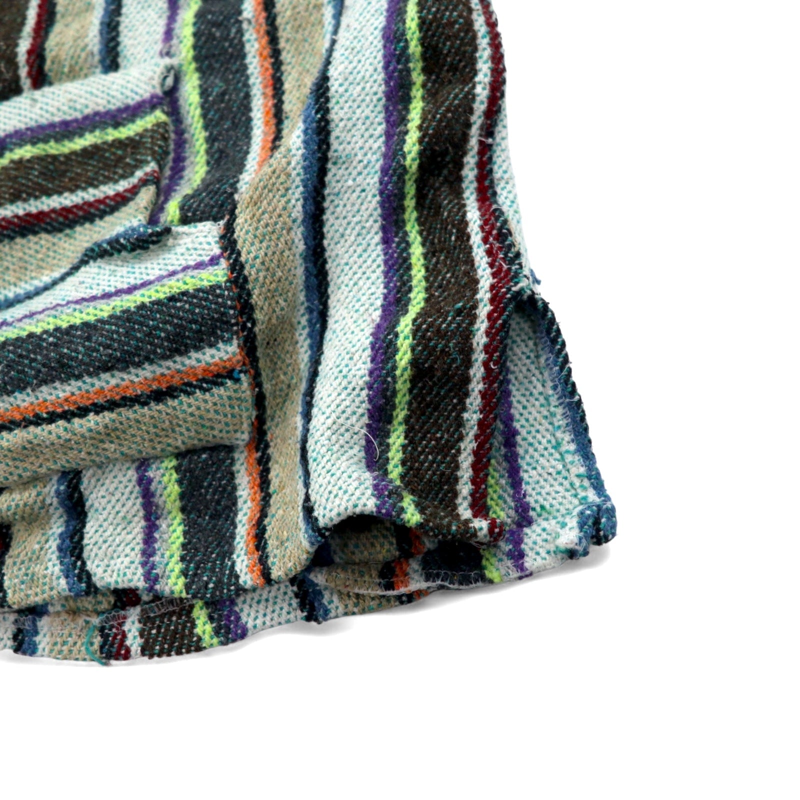 Felpa con cappuccio Baja vintage, messicana, taglia M, multicolore, a righe, in acrilico