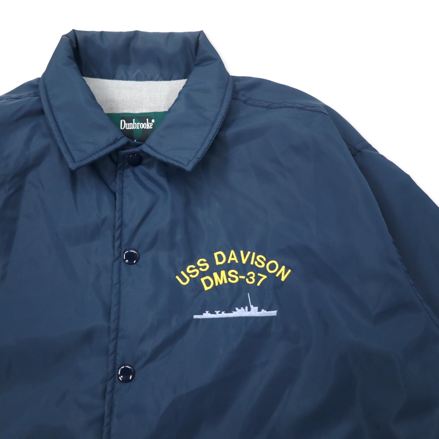 Giacca Coach Dunbrooke USA, anni '90, taglia L, blu navy, in nylon, USS DAVISON