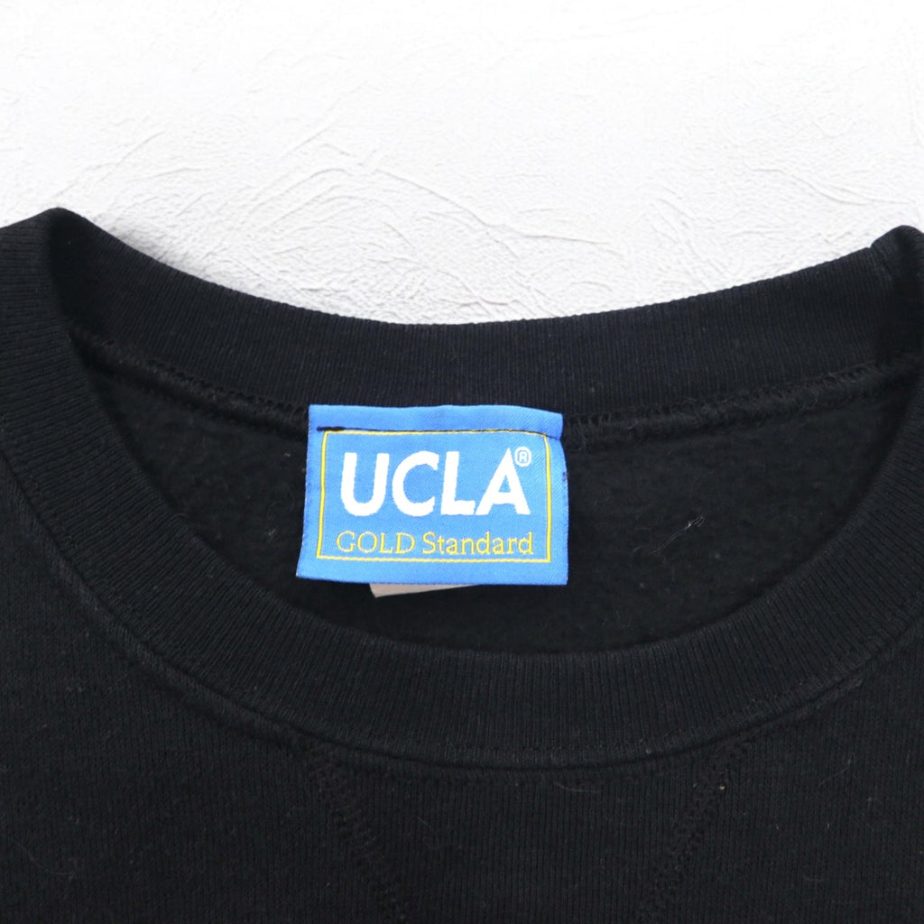 UCLA Anni '90 Made in USA College Felpa M Nera Cotone Applicazioni GOLD Standard