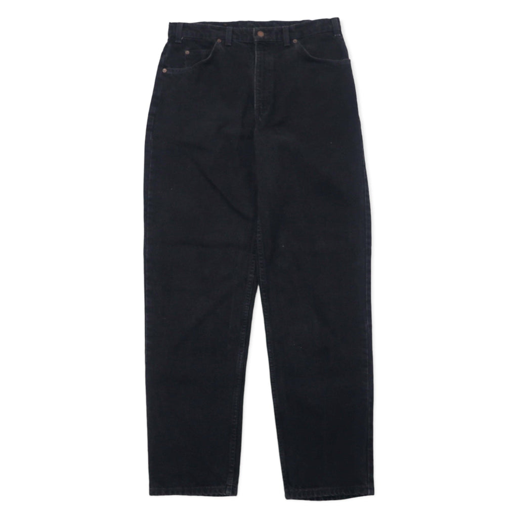 Levi's Made in Canada Euro Levi's Black Denim Pants Tapered 34 Cotton Zipper Fly Orange Tab Button back 212 50634 0319