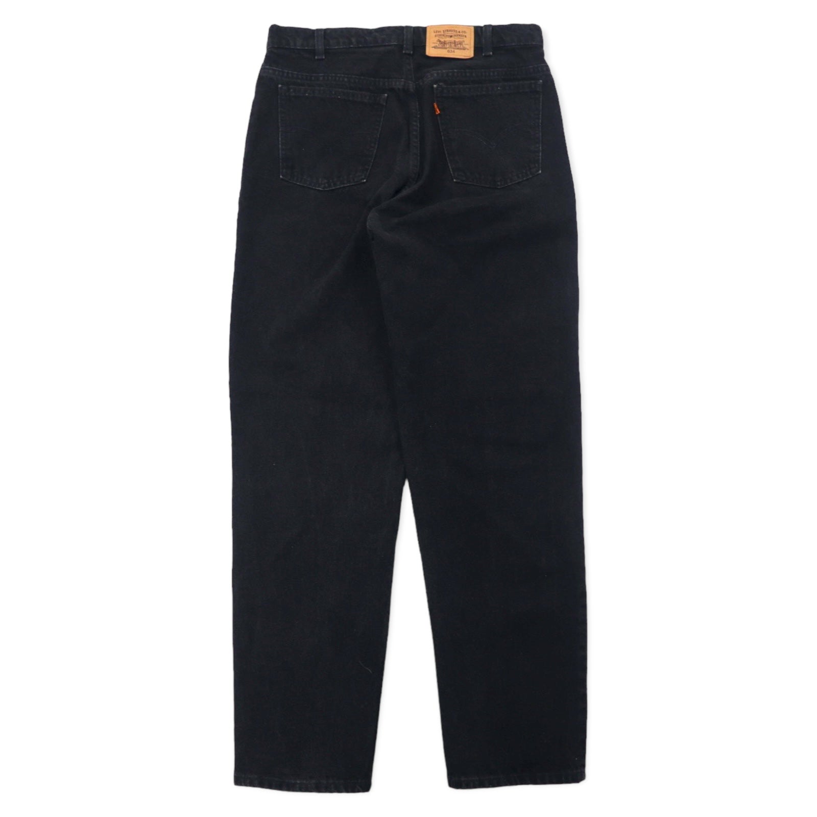 Levi's Made in Canada Euro Levi's Black Denim Pants Tapered 34 Cotton Zipper Fly Orange Tab Button back 212 50634 0319