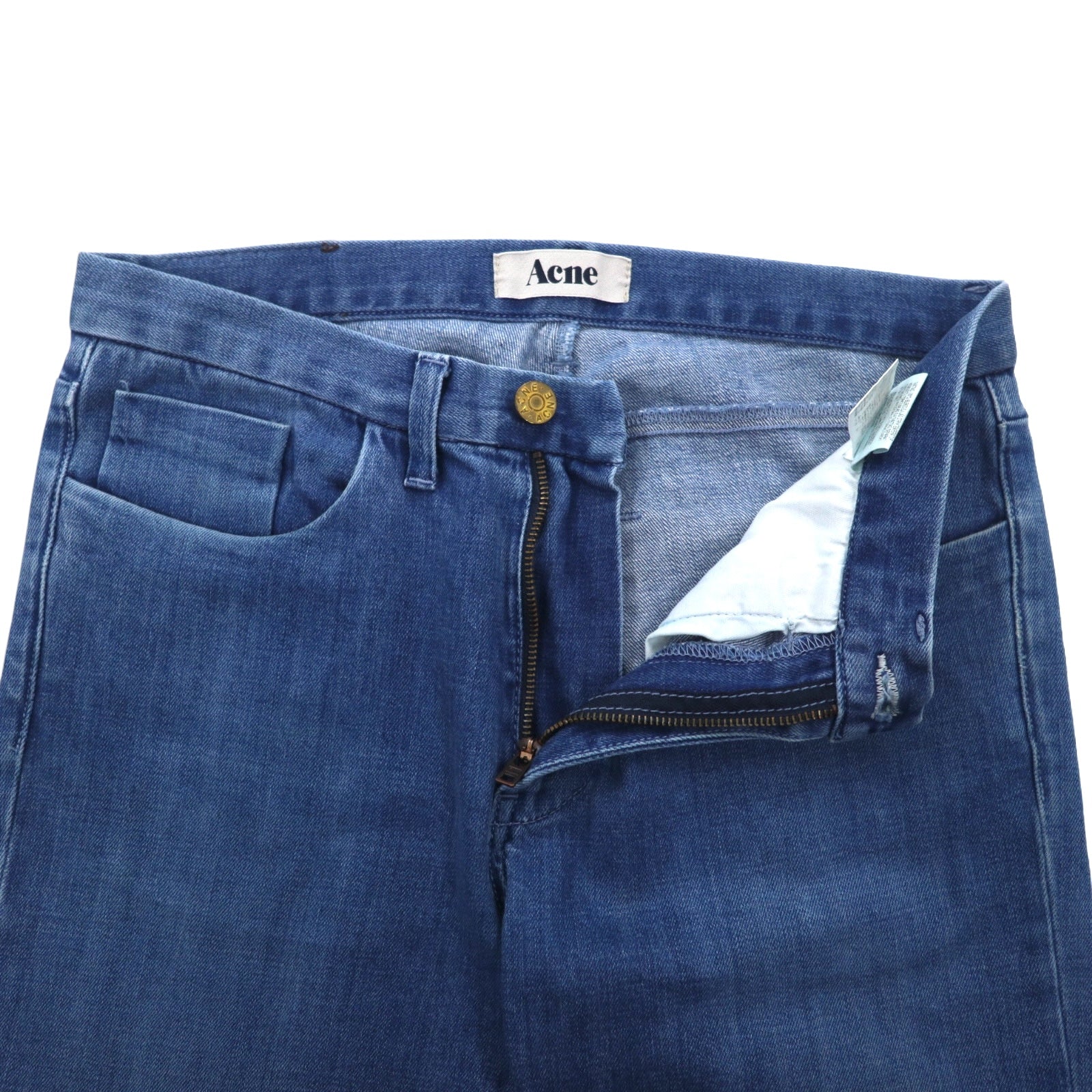 Acne jeans skinny elasticizzati M indaco blu cotone made in Turchia