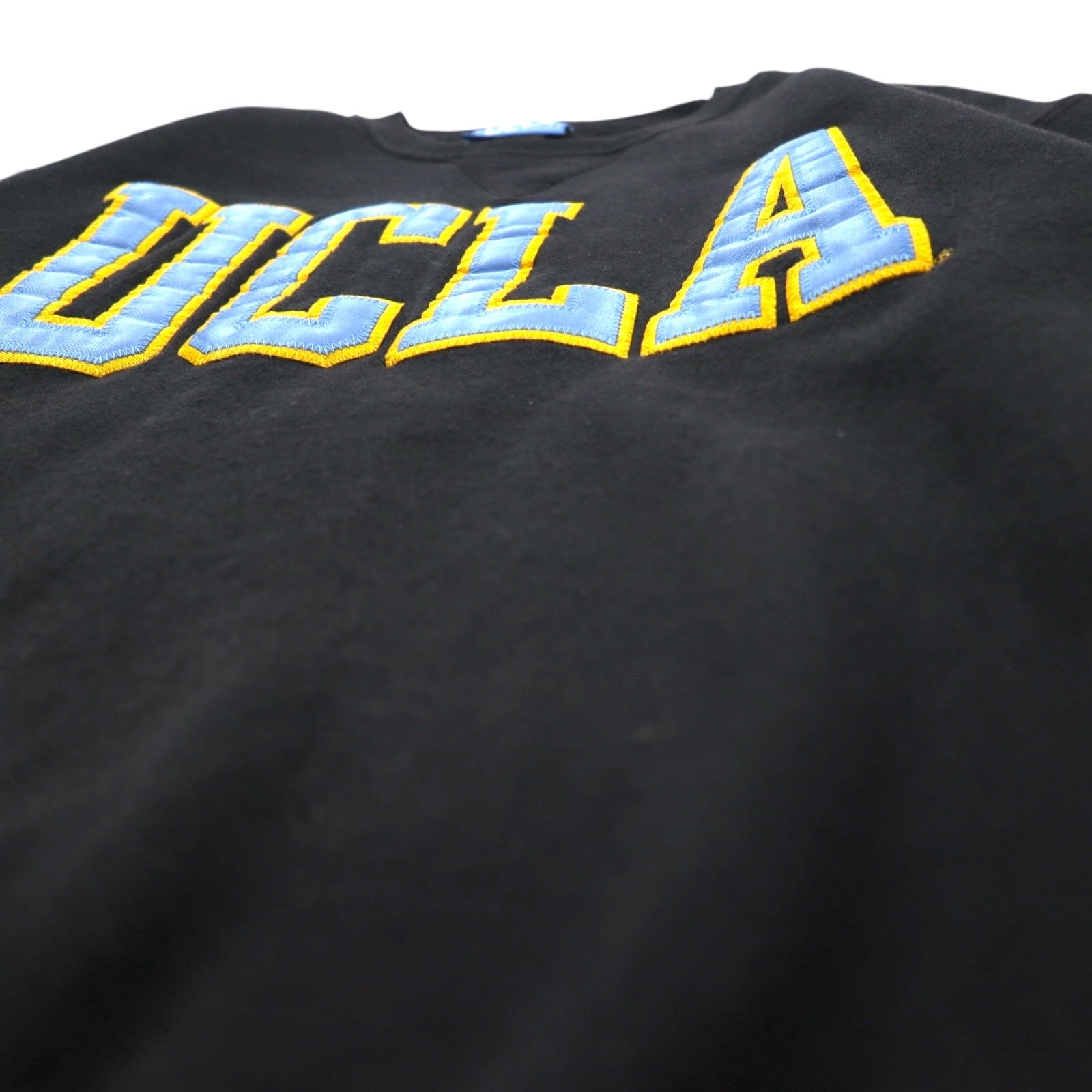 UCLA Anni '90 Made in USA College Felpa M Nera Cotone Applicazioni GOLD Standard