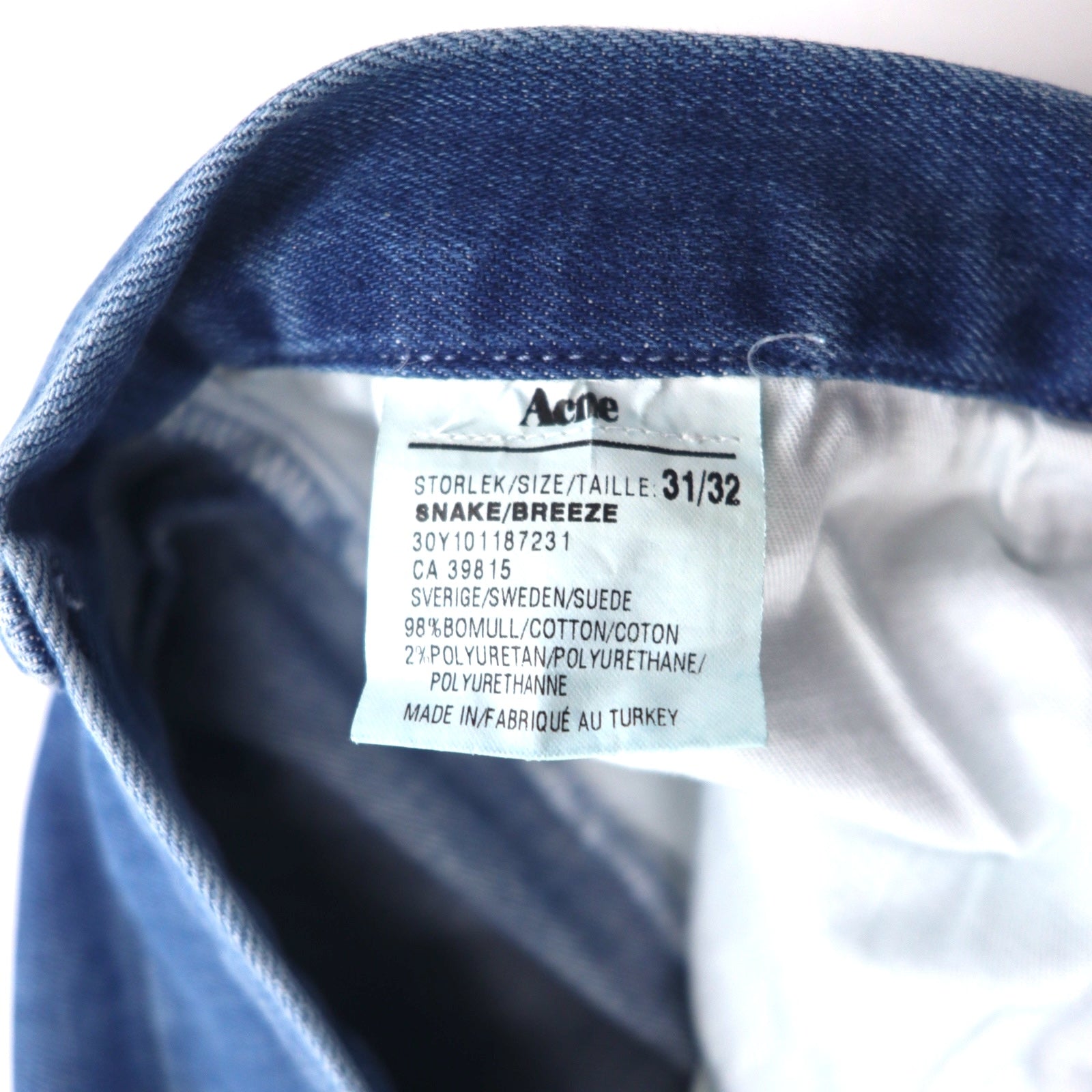 Acne jeans skinny elasticizzati M indaco blu cotone made in Turchia