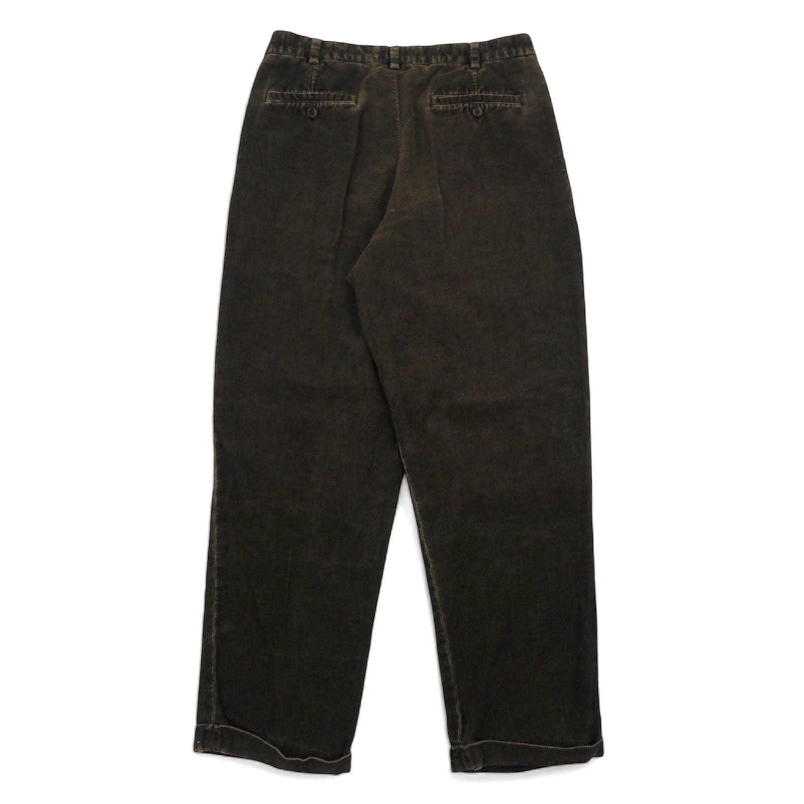 Eddie Bauer anni '90 pantaloni di velluto a coste ampi con pinces 33 kaki cotone Made in Repubblica Dominicana