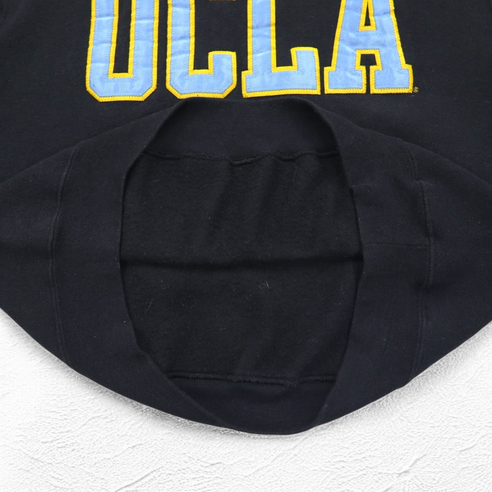 UCLA Anni '90 Made in USA College Felpa M Nera Cotone Applicazioni GOLD Standard