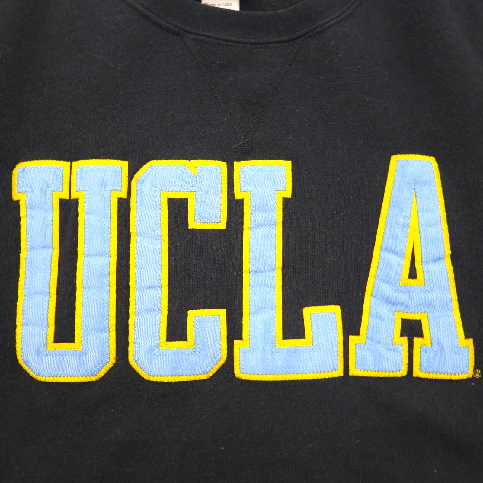 UCLA Anni '90 Made in USA College Felpa M Nera Cotone Applicazioni GOLD Standard