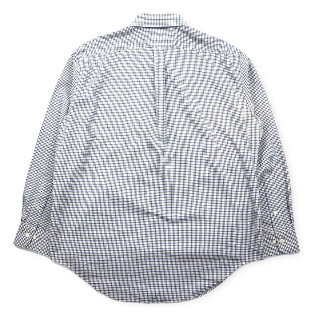 LAUREN RALPH LAUREN ボタンダウンシャツ XL ブルー コットン チェック CLASSIC FIT NON IRON