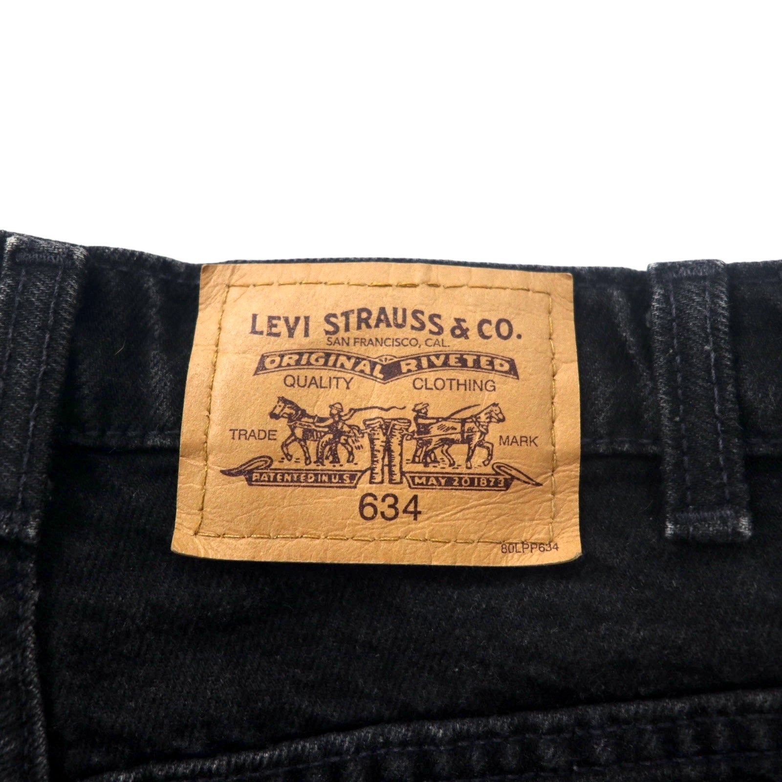 Levi's Made in Canada Euro Levi's Black Denim Pants Tapered 34 Cotton Zipper Fly Orange Tab Button back 212 50634 0319