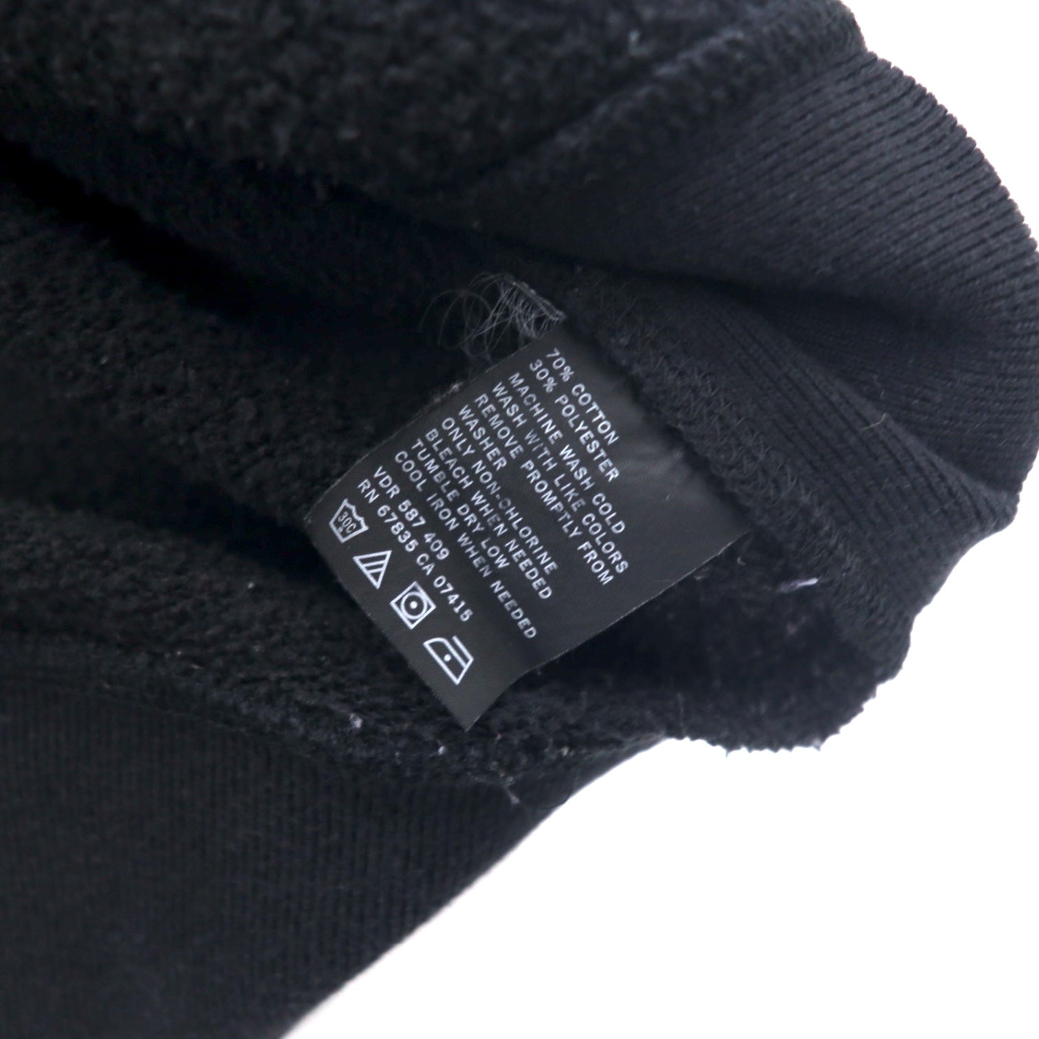 NAUTICA Reverse Weave felpa XL nera cotone logo ricamato, oversize