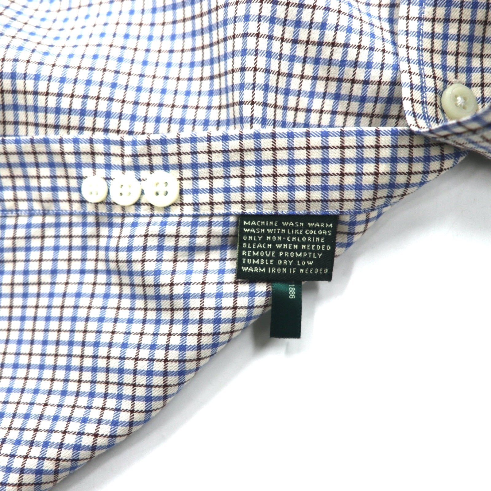 LAUREN RALPH LAUREN Camicia button-down XL blu a quadri cotone CLASSIC FIT NON IRON