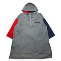 FILA anni '90 Anorak a vento lungo S-M Grigio Nylon Idrorepellente Mezza zip Oversize