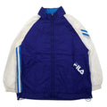 FILA Giacca di nylon anni '90 Tuta sportiva blu taglia L con coulisse