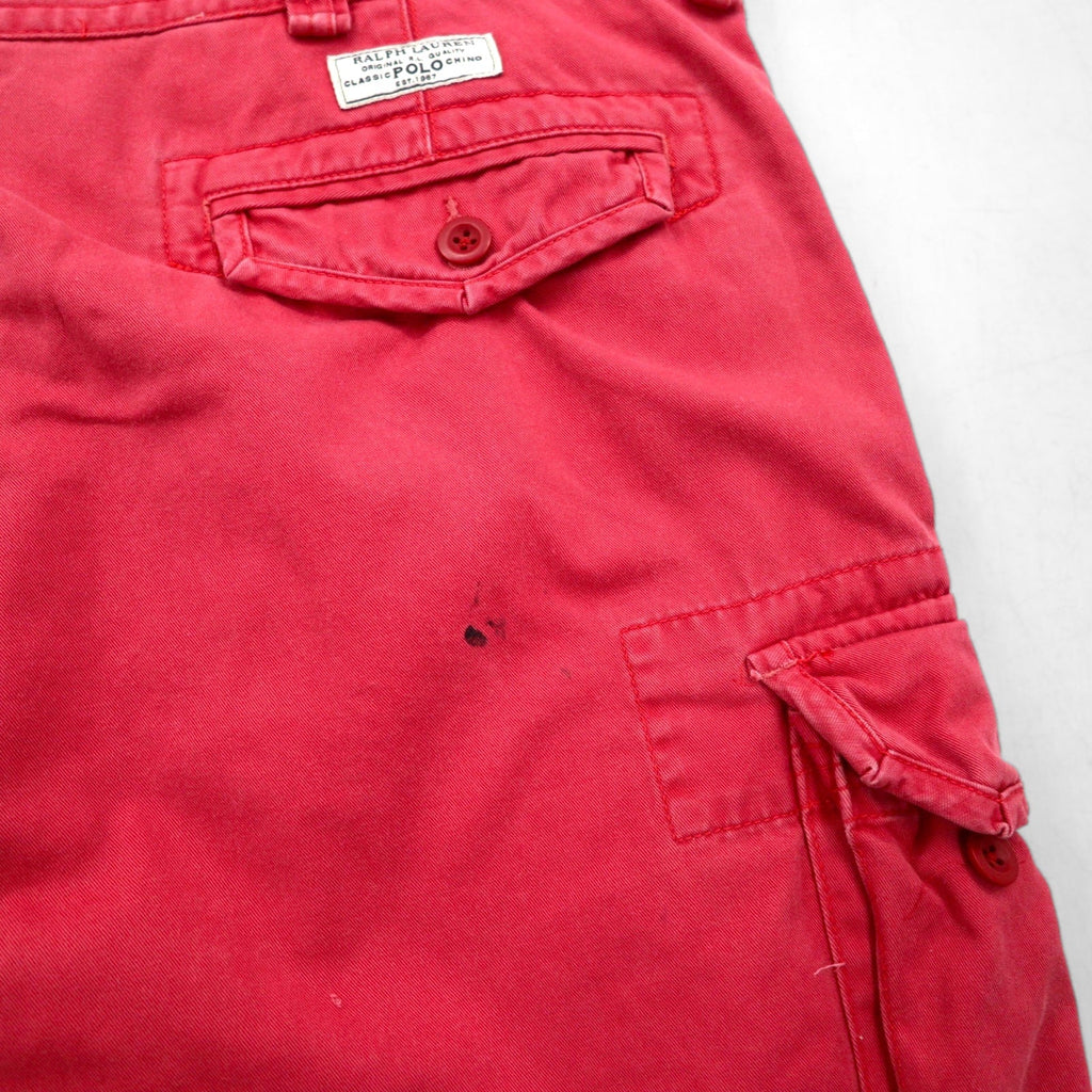 Polo by Ralph Lauren Pantaloncini cargo larghi Polo Chino anni '90 XL in cotone rosa