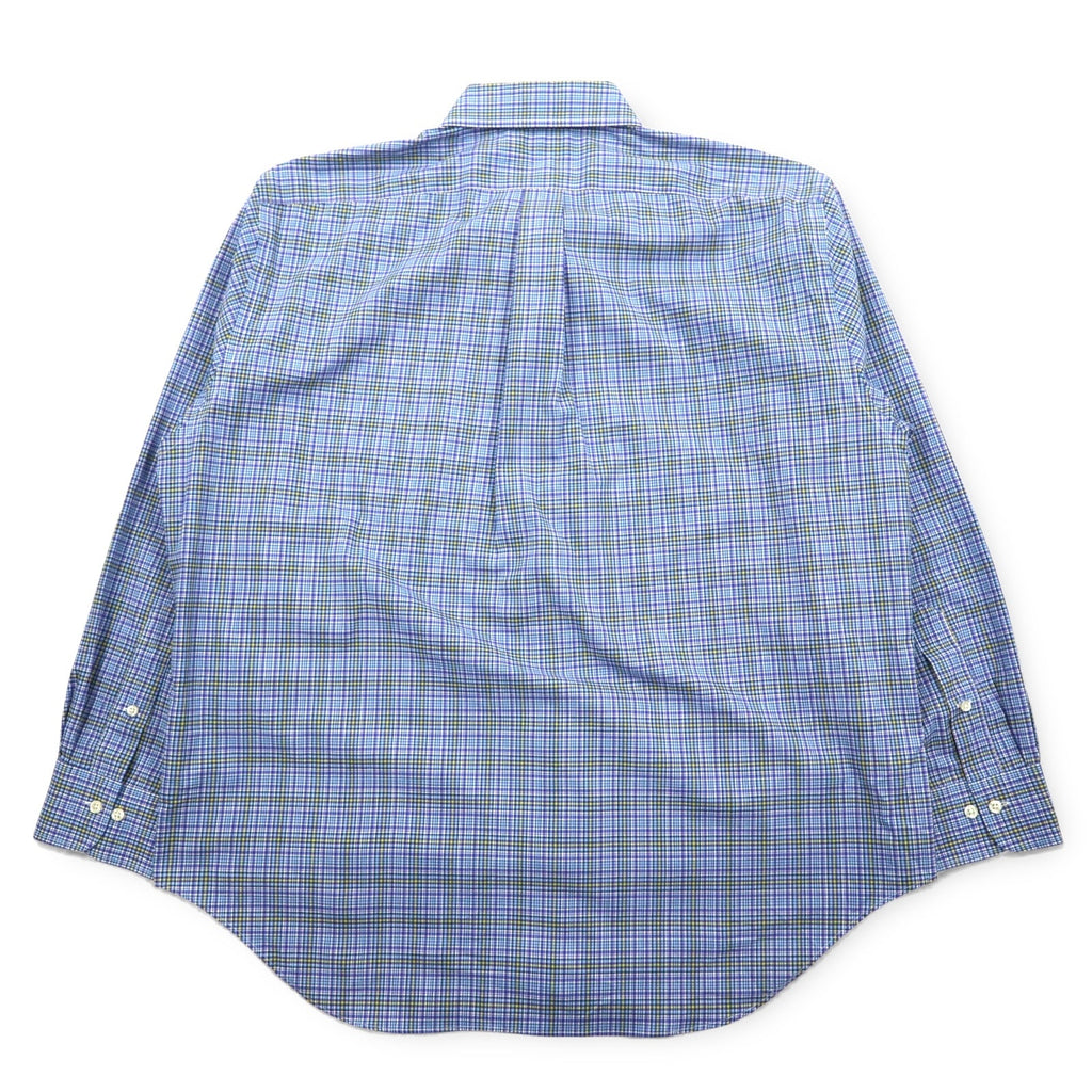 LAUREN RALPH LAUREN Camicia button-down XL blu cotone a quadri CLASSIC FIT STRETCH NON IRON
