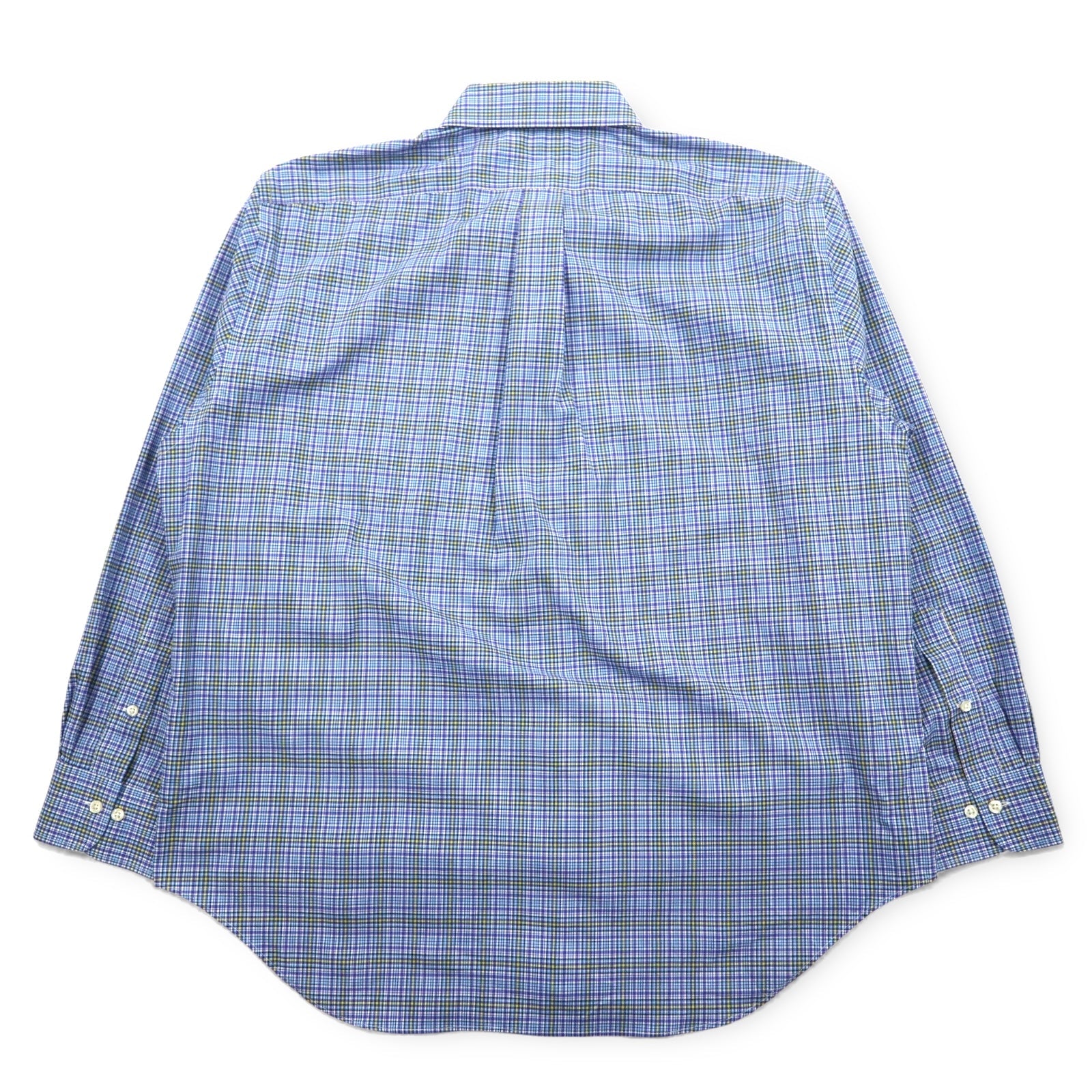 LAUREN RALPH LAUREN Camicia button-down XL blu cotone a quadri CLASSIC FIT STRETCH NON IRON