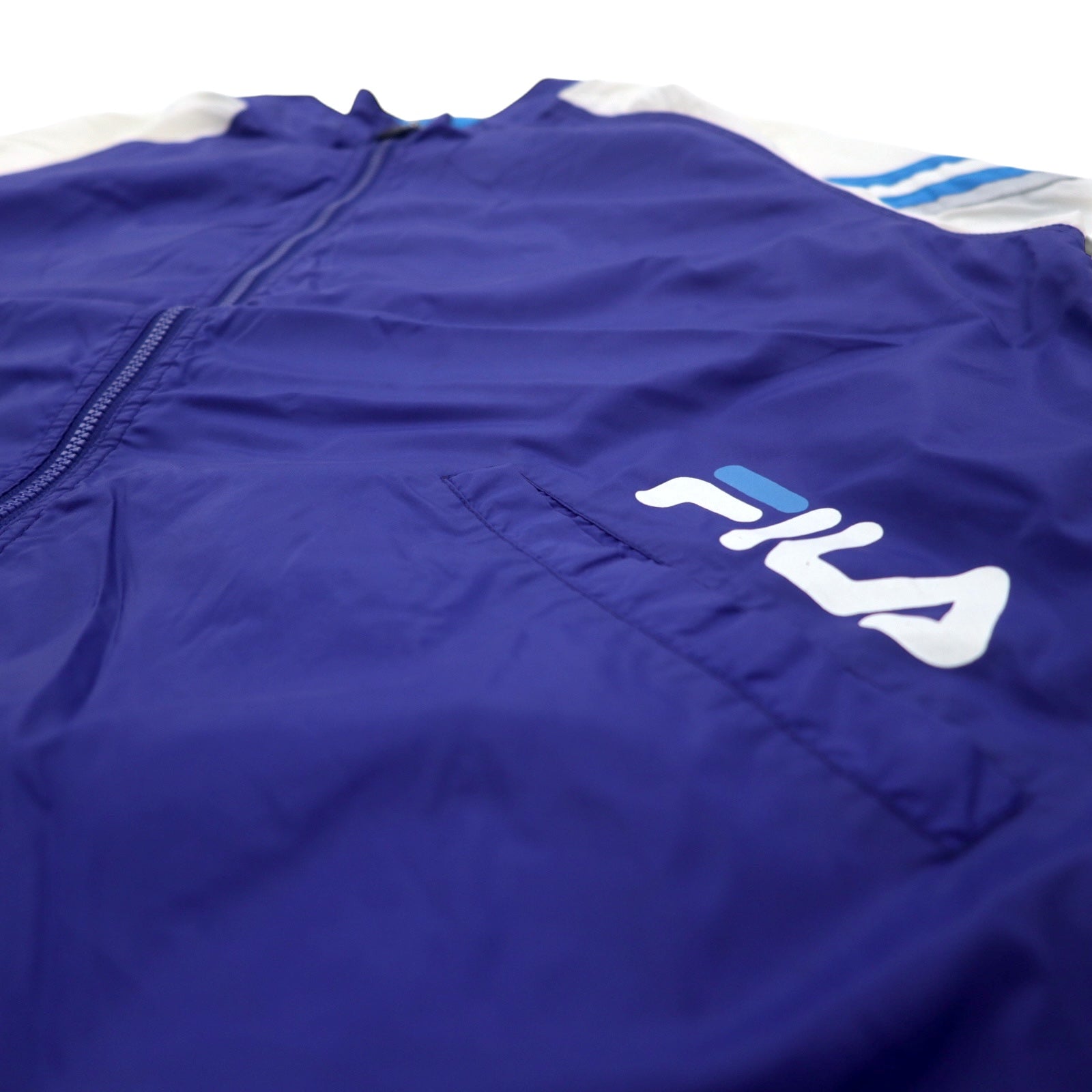 FILA Giacca di nylon anni '90 Tuta sportiva blu taglia L con coulisse