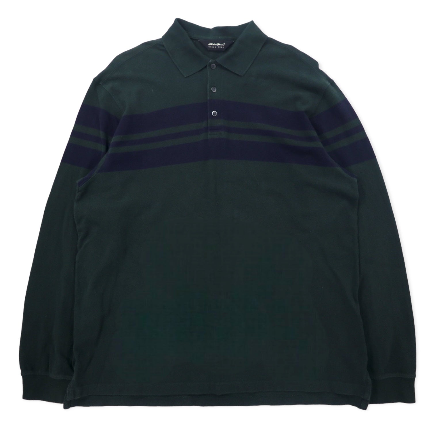 Eddie Bauer Polo a maniche lunghe L kaki cotone piqué