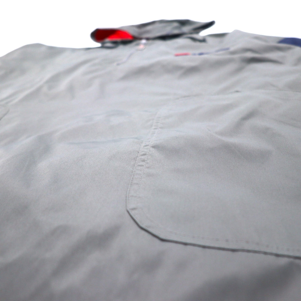 FILA anni '90 Anorak a vento lungo S-M Grigio Nylon Idrorepellente Mezza zip Oversize