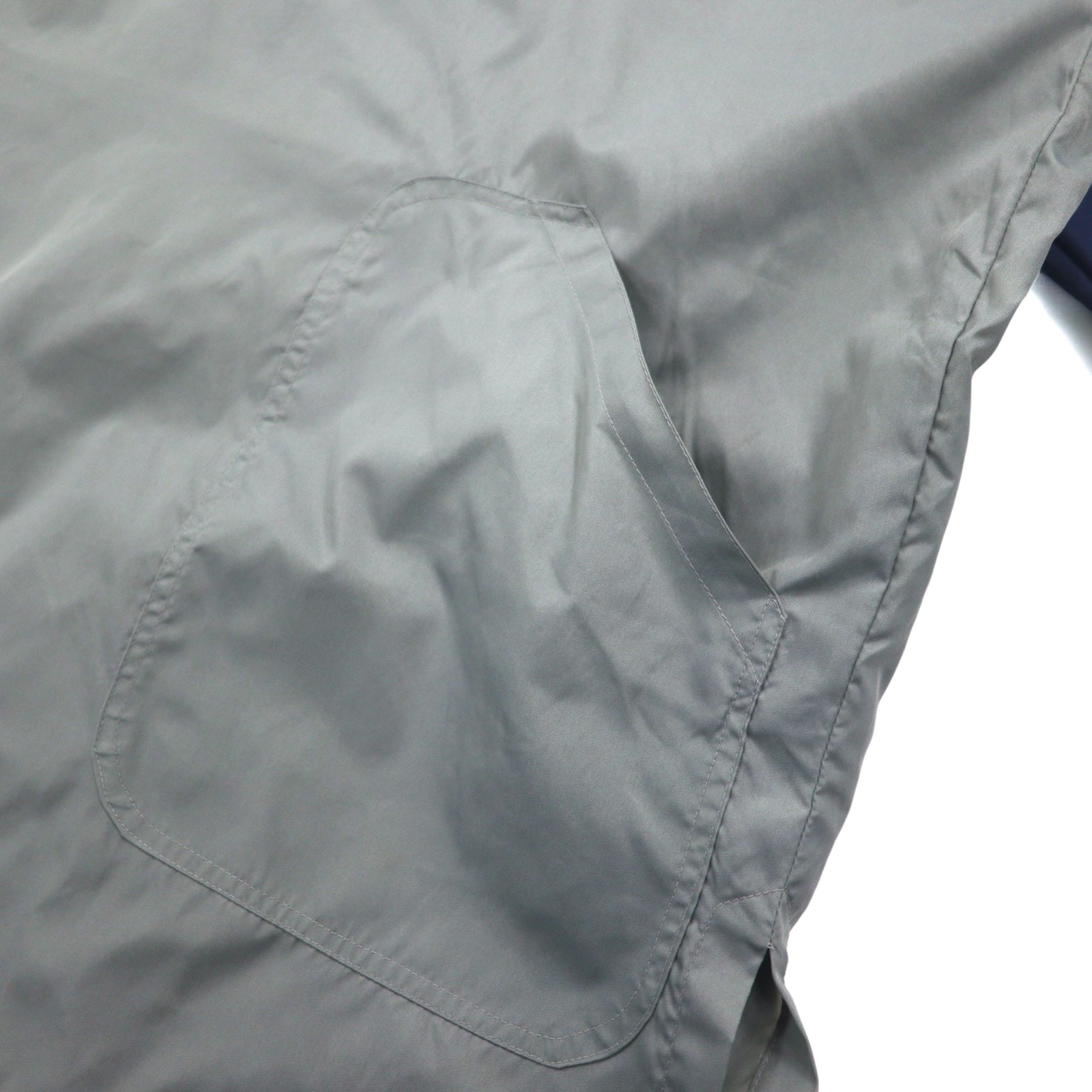 FILA anni '90 Anorak a vento lungo S-M Grigio Nylon Idrorepellente Mezza zip Oversize