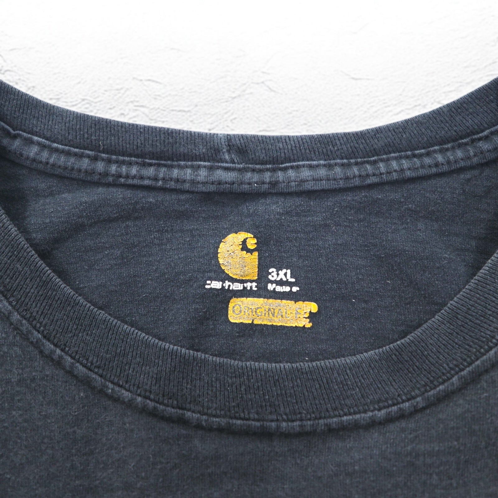 Carhartt T-shirt a maniche lunghe, taglia 3XL, vestibilità originale, colore nero, cotone, taglia grande